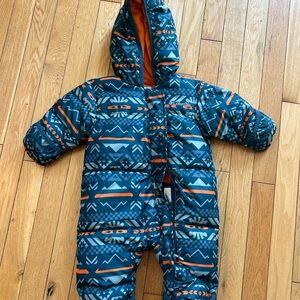 Columbia Snuggly Bunny Blue and Orange Patterned Snowsuit
